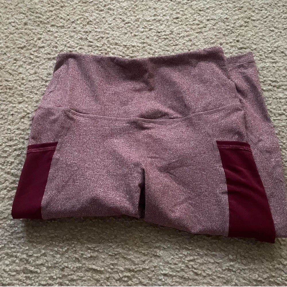 Women's Pink and Burgundy Leggings